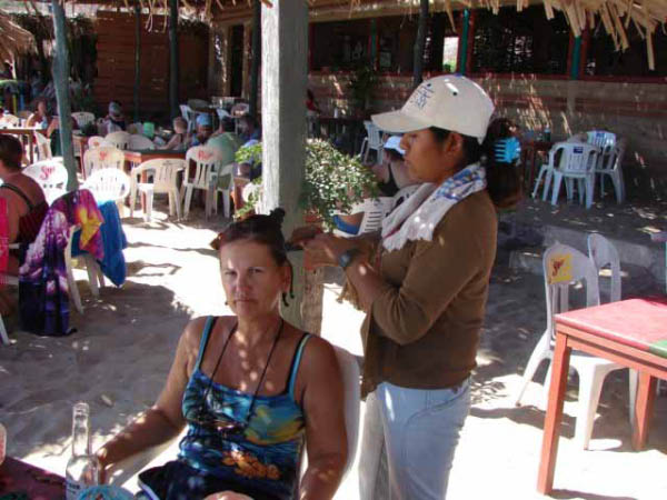 Getting the hair braided