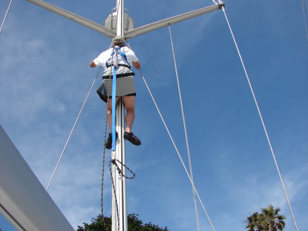 Kip & Me up the mast 001